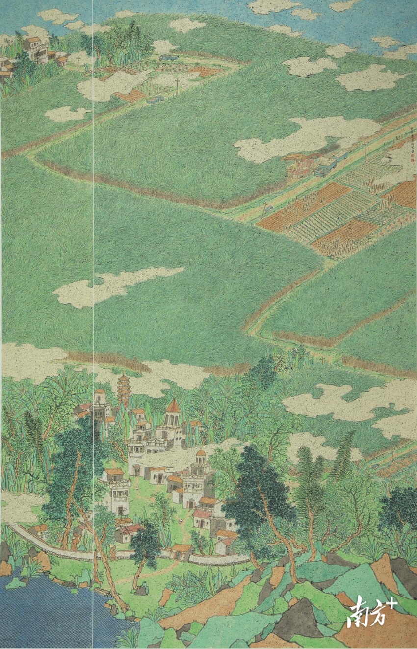 江门农民画作品《红土地上甘蔗甜》.png
