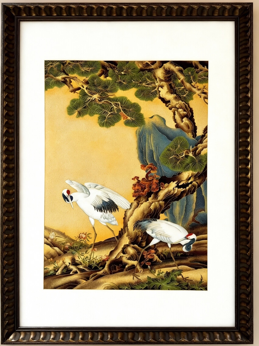 掐丝珐琅《聆松·鹤语》 邓汕 掐丝珐琅.png